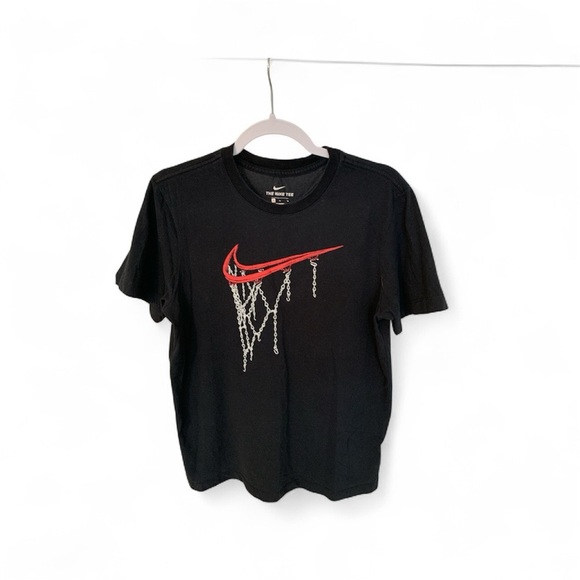 Nike Black Tee with Red Swoosh Design - Picture 2 of 4